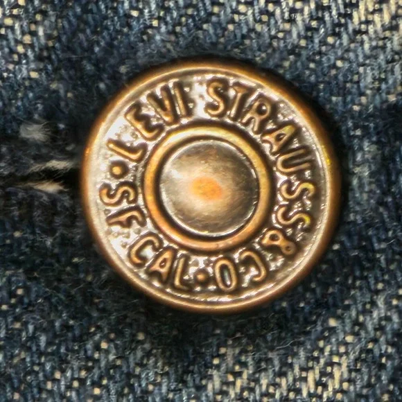 VTG Levi's 517 Bootcut Jeans Orange Tab Dark Wash Denim W42 L34 Made in USA - Picture 5 of 16